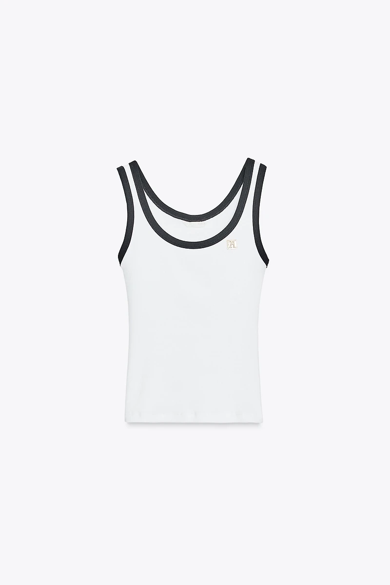 ZARA BROOCH TRIM TOP