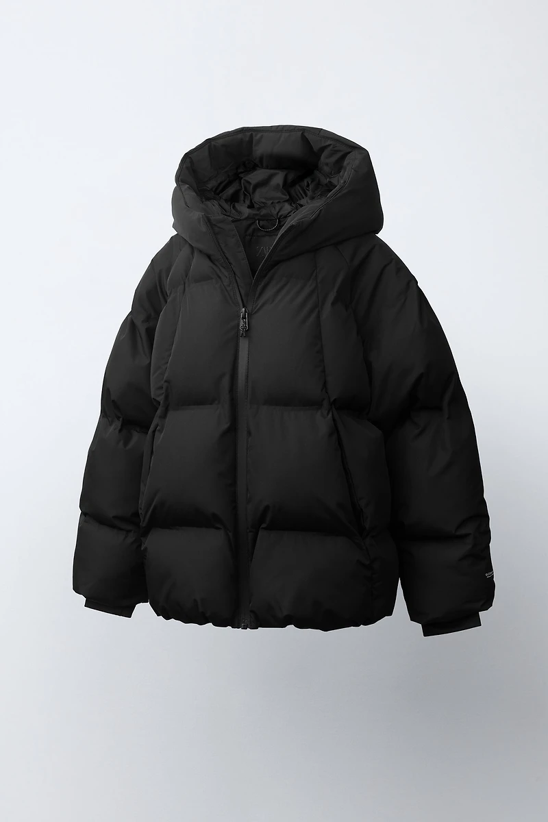 WATER REPELLENT PUFFER HOODIE JACKET