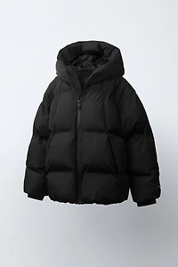 WATER REPELLENT PUFFER HOODIE JACKET