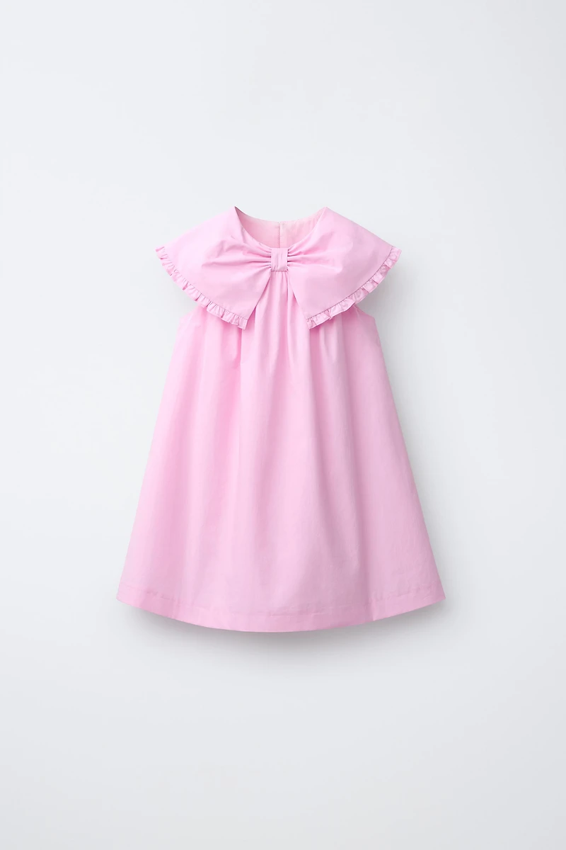 POPLIN DRESS WITH BOW