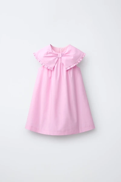 POPLIN DRESS WITH BOW