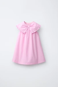 POPLIN DRESS WITH BOW