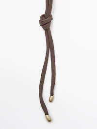 Leaf and silk cord necklace
