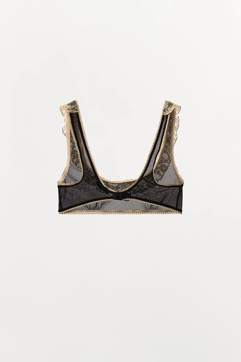 LACE TRIM MESH BRALETTE