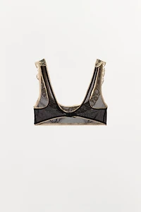 LACE TRIM MESH BRALETTE