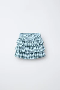 RUFFLED STRIPED SKIRT