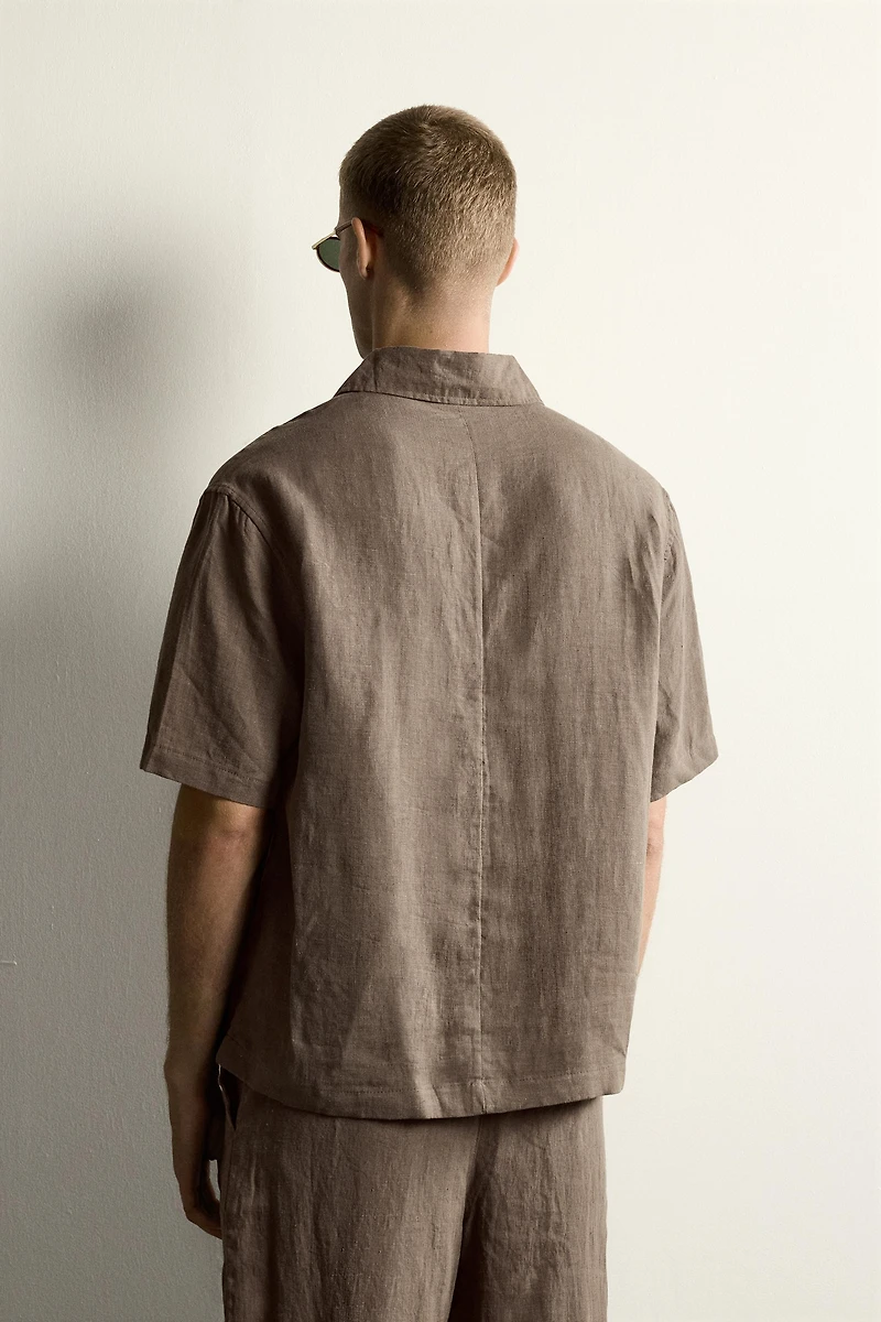 100% LINEN BOXY FIT POLO SHIRT