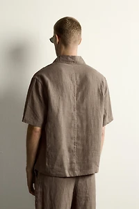 100% LINEN BOXY FIT POLO SHIRT