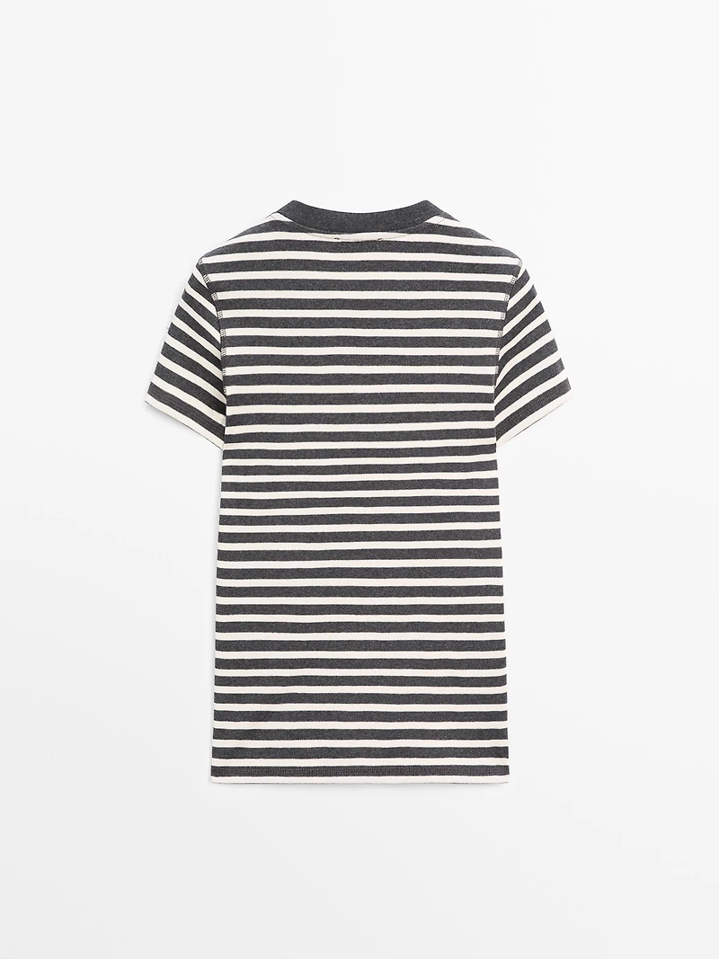 T-shirt manches courtes coton à rayures