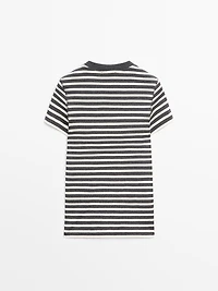 T-shirt manches courtes coton à rayures