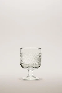 CARVED GLASS GOBLET