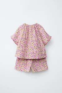 ENSEMBLE T-SHIRT ET BERMUDA TEXTURÉ IMPRIMÉ