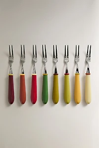 LOT DE MINI-FOURCHETTES EN RÉSINE COULEURS (LOT DE 8)