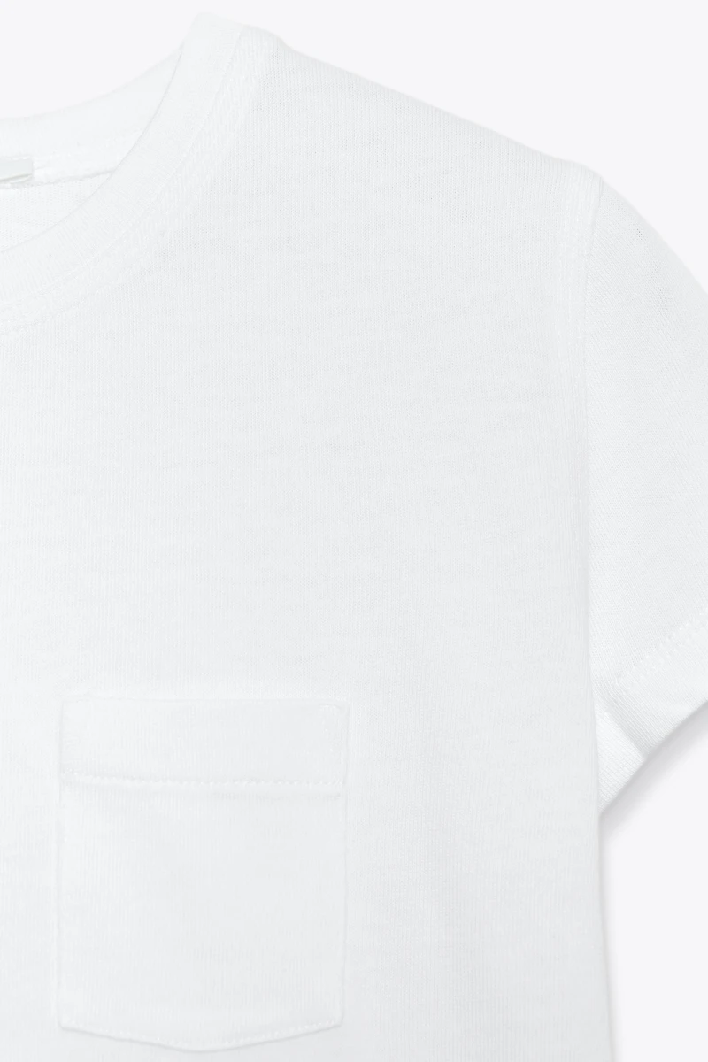 T-SHIRT DÉLAVÉ AVEC POCHE