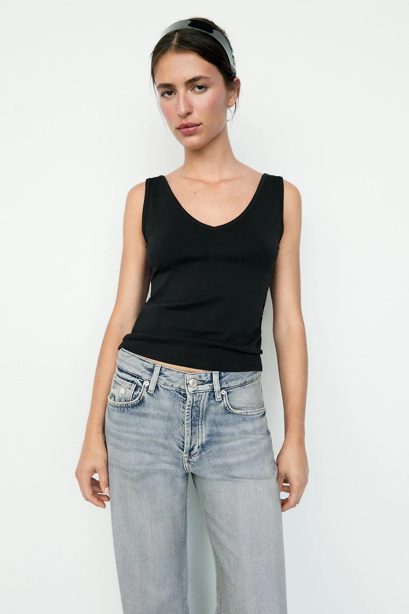 Cotton blend tank top