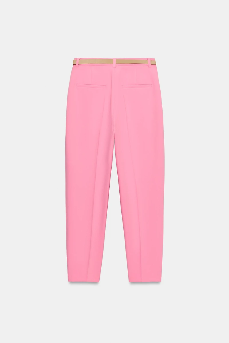 BELTED ANKLE PANTS