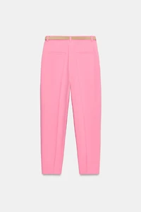 BELTED ANKLE PANTS