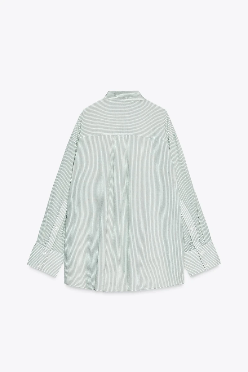 STRIPED GAUZE OVERSIZED SHIRT