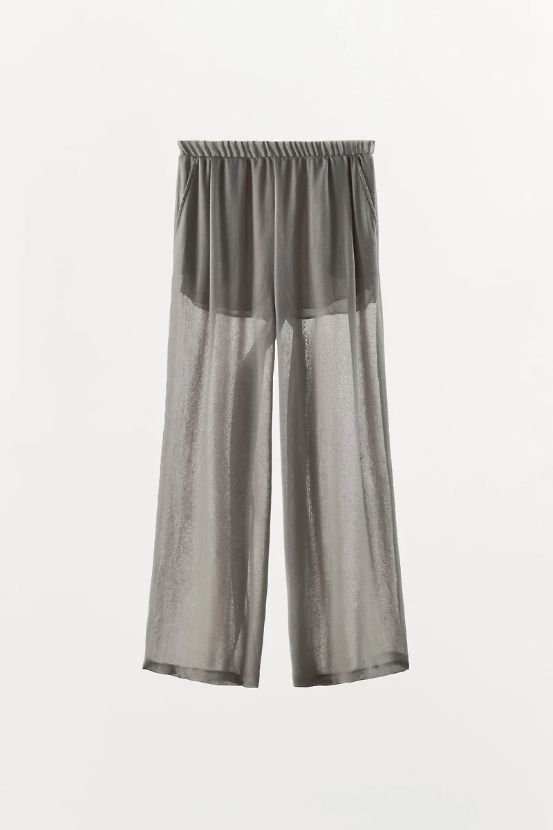 SEMI-SHEER PALAZZO PANTS