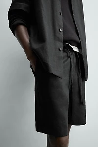 100% LINEN RELAXED FIT SHORTS