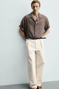 RELAXED FIT PLAID JACQUARD SHIRT