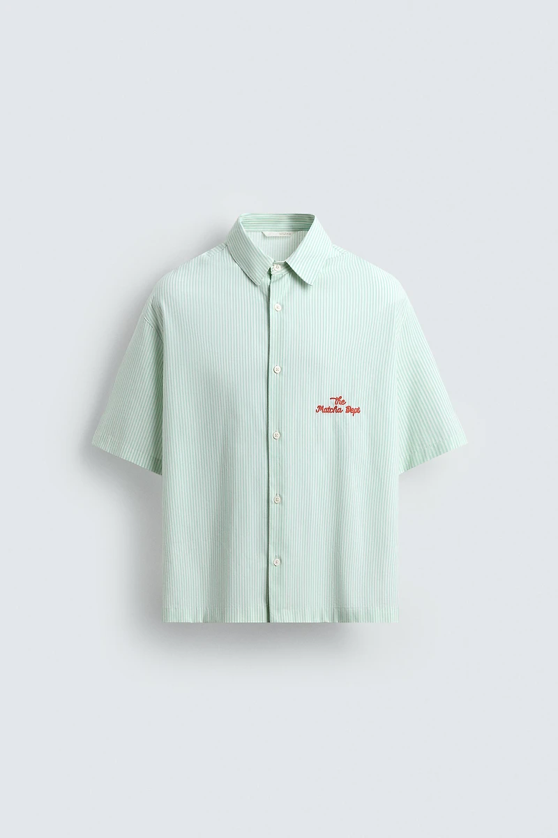 TEXT STRIPED SHIRT