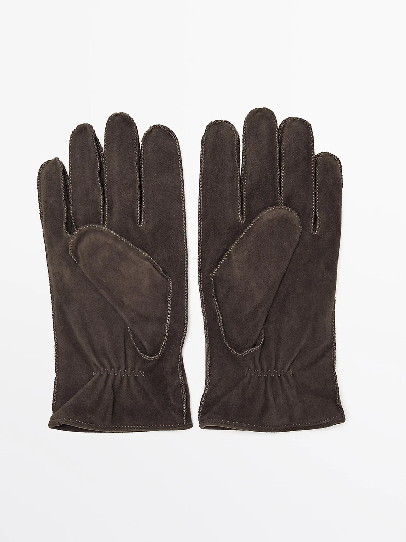 Gants en cuir caprin finition daim