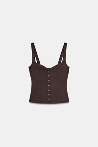 TOP DÉCOLLETÉ CŒUR BOUTONS