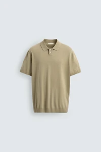 WASHED TEXTURED KNIT POLO