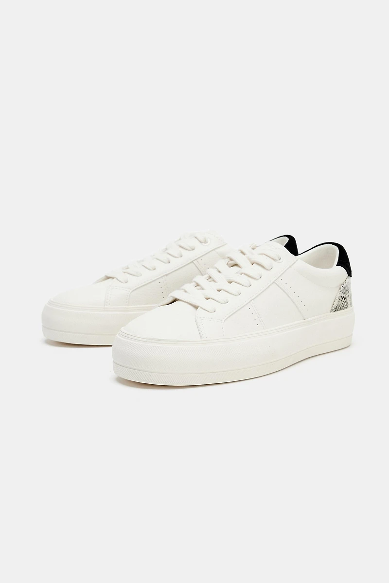 ANIMAL PRINT DETAIL SNEAKERS
