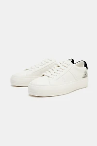 ANIMAL PRINT DETAIL SNEAKERS