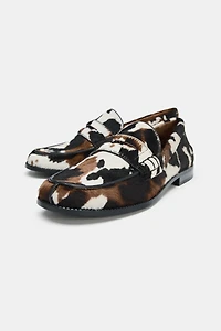 ANIMAL EMBOSSED LEATHER LOAFERS