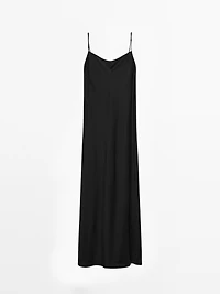 Robe longue nuisette en crêpe