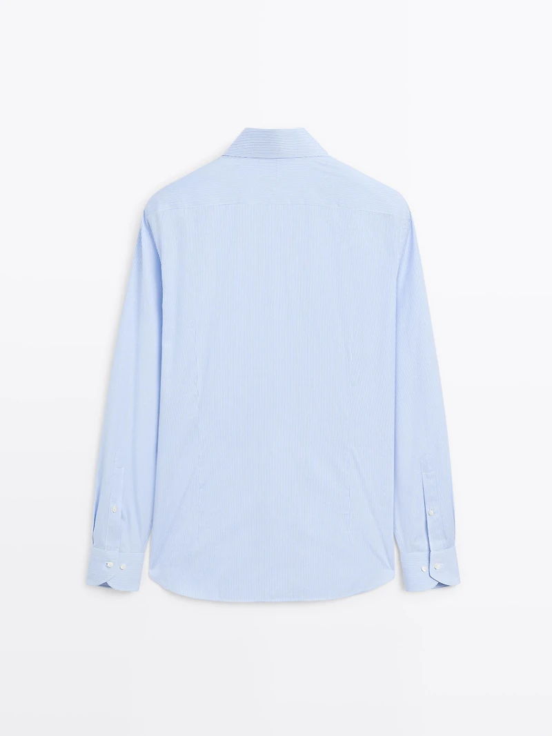 Slim fit striped twill shirt