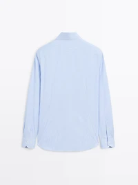 Slim fit striped twill shirt