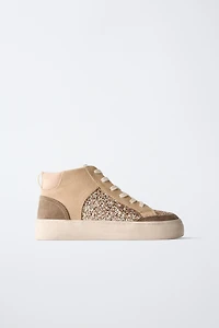 SPARKLY HIGH TOP SNEAKERS