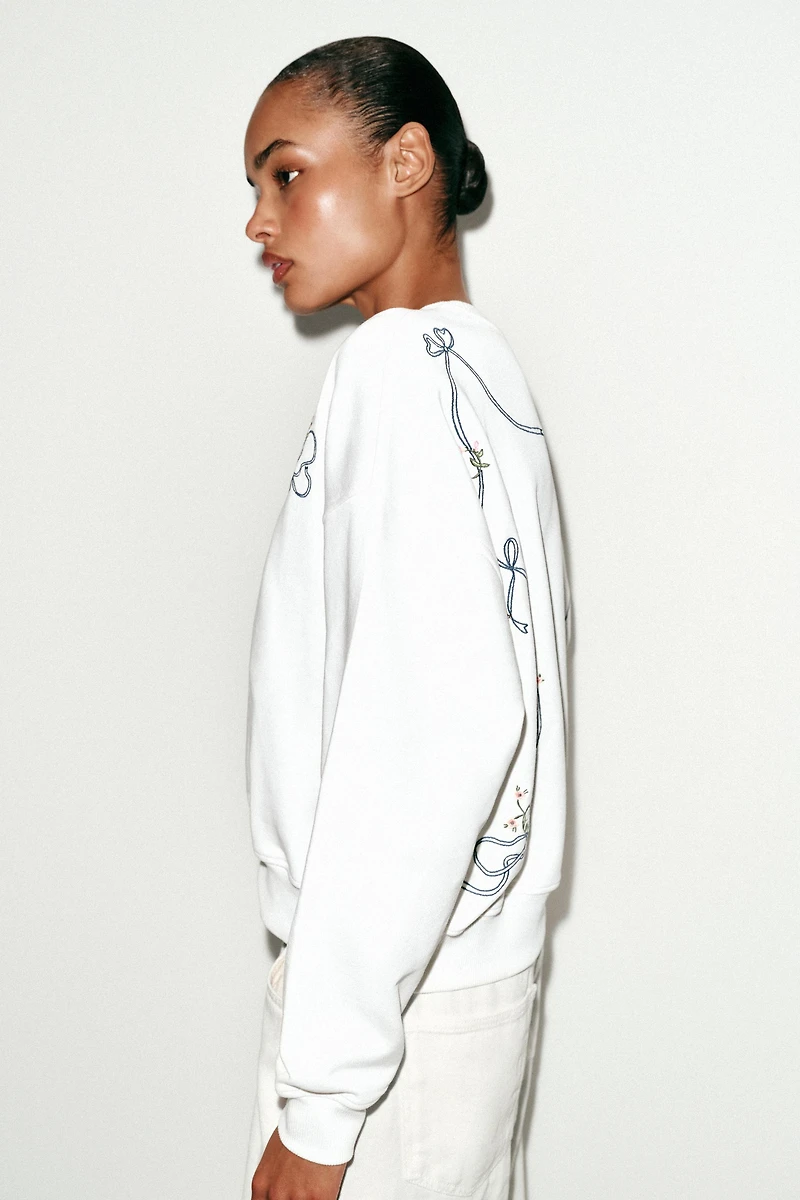 SWEAT BRODERIE FLEURS