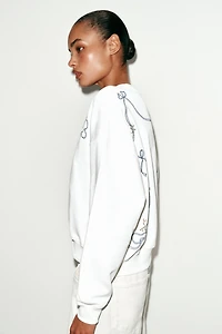 SWEAT BRODERIE FLEURS