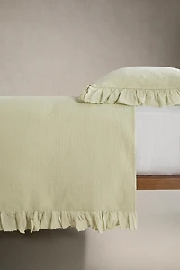 TEXTURED BEDSPREAD WITH RUFFLE TRIM