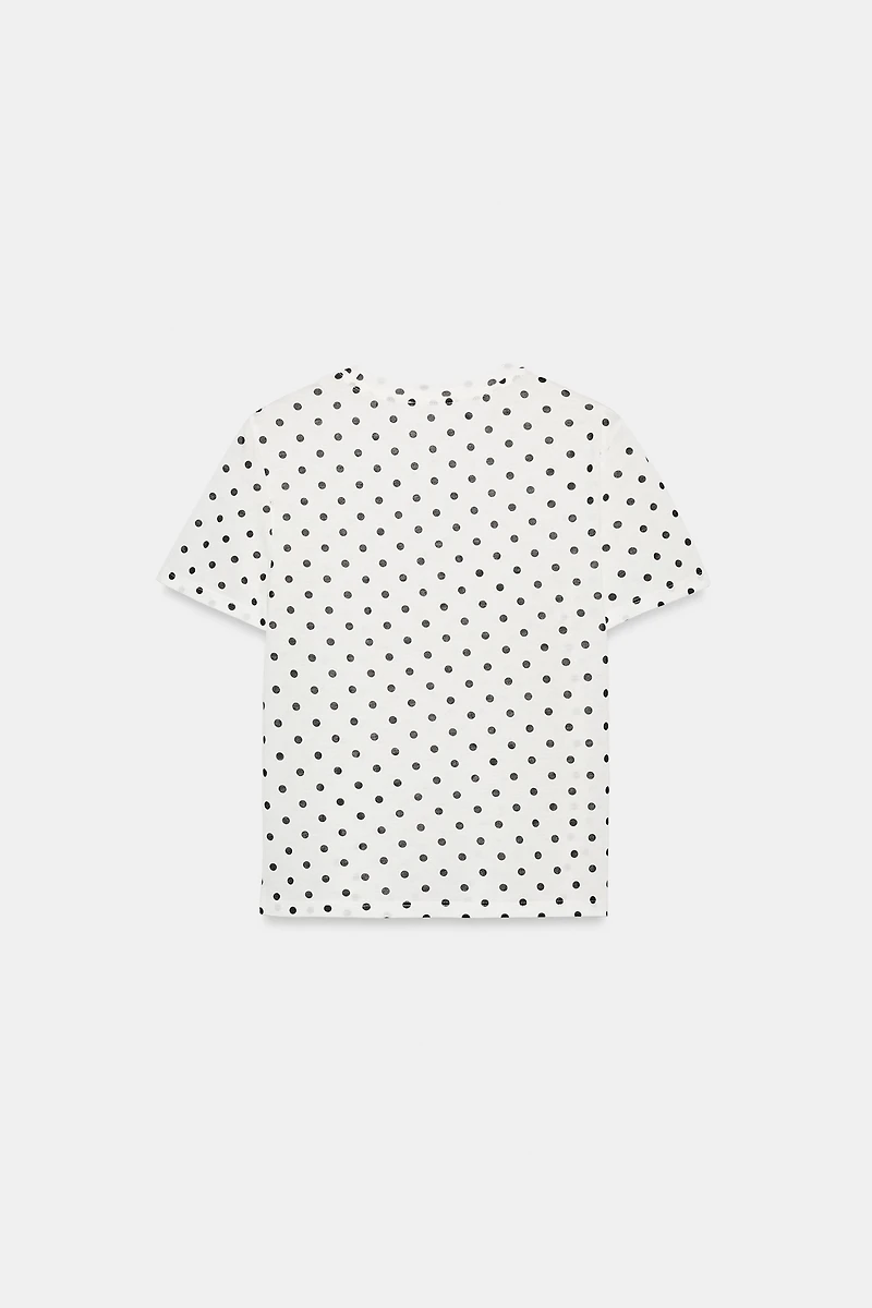 SHORT SLEEVE POLKA DOT T-SHIRT