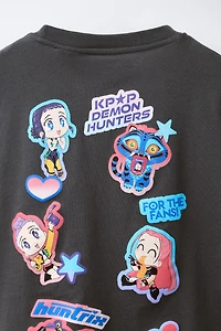 T-SHIRT EFFET DÉLAVÉ KPOP DEMON HUNTERS™ NETFLIX ©