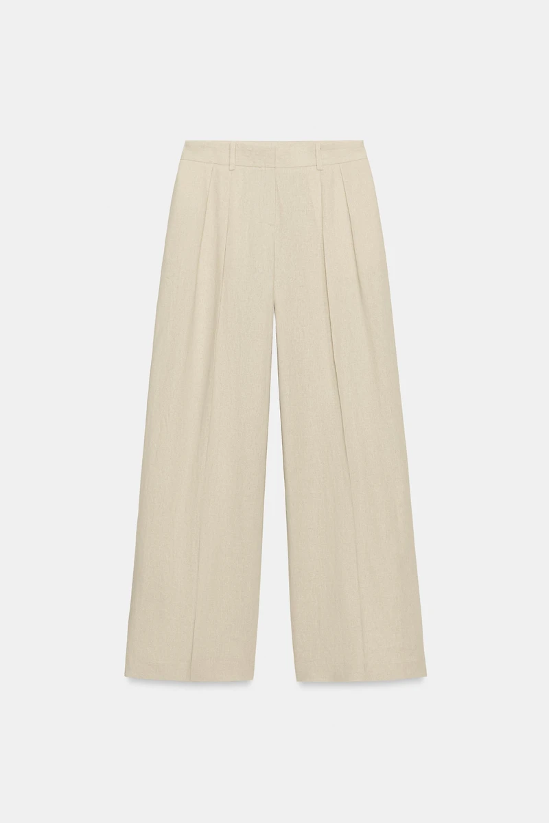 WIDE LEG LINEN PANTS