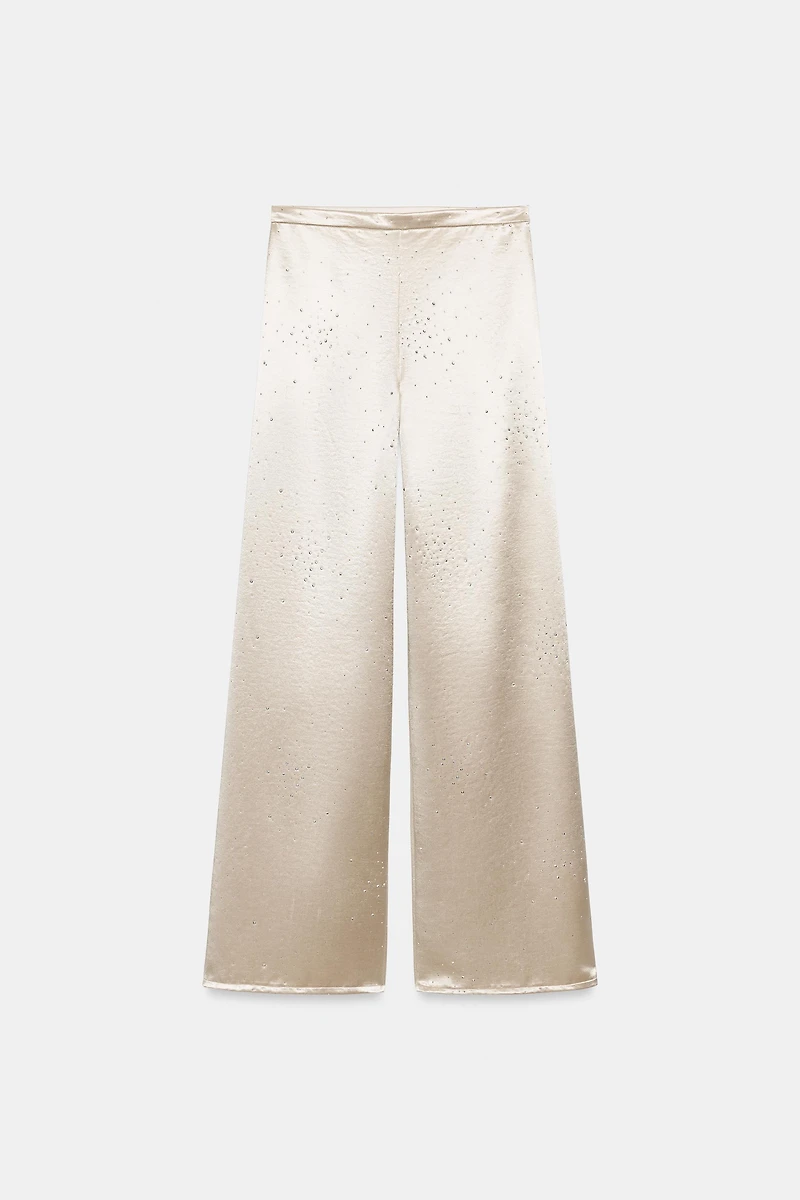 SPARKLY SATIN EFFECT PANTS