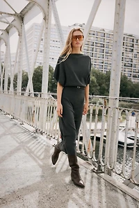 BELTED KNIT MIDI DRESS