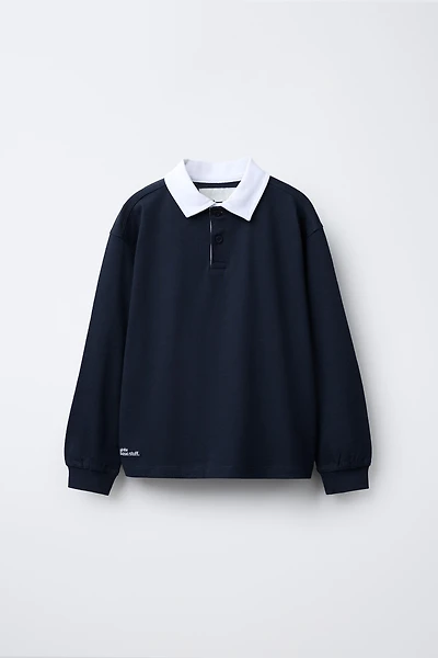 CONTRAST COLLAR ELBOW PATCH POLO SHIRT