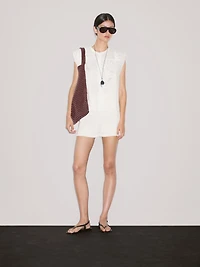Cotton blend knit shorts
