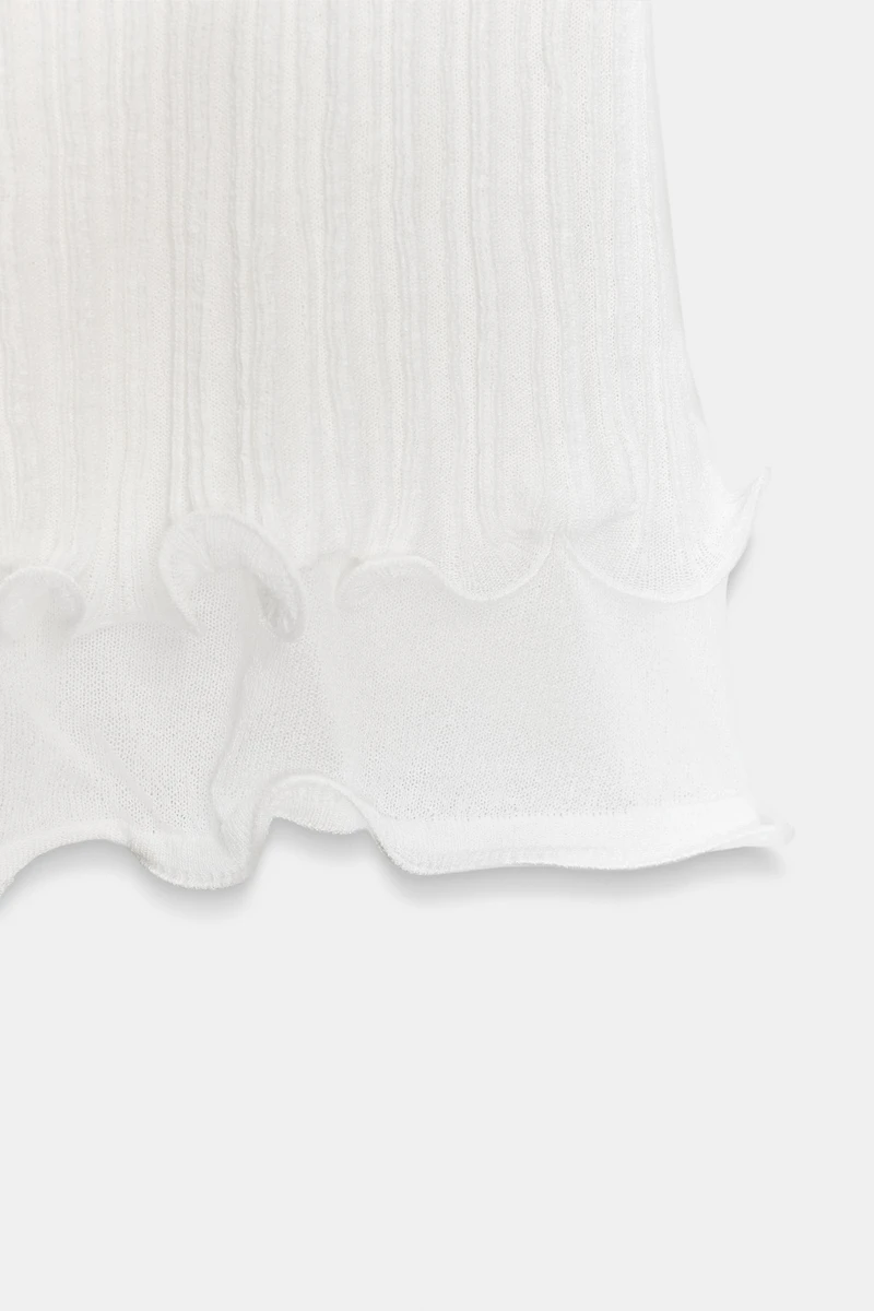 DOUBLE-LAYER KNIT MIDI SKIRT