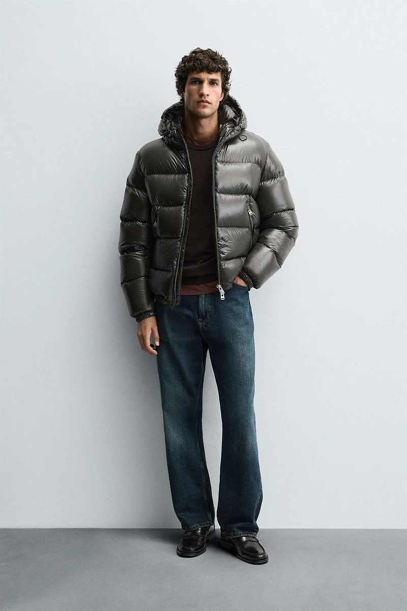 100% FEATHER WATER REPELLENT PUFFER JACKET