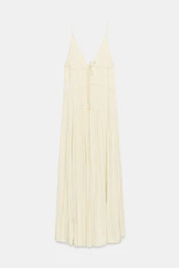 LONG RUCHED SATIN DRESS