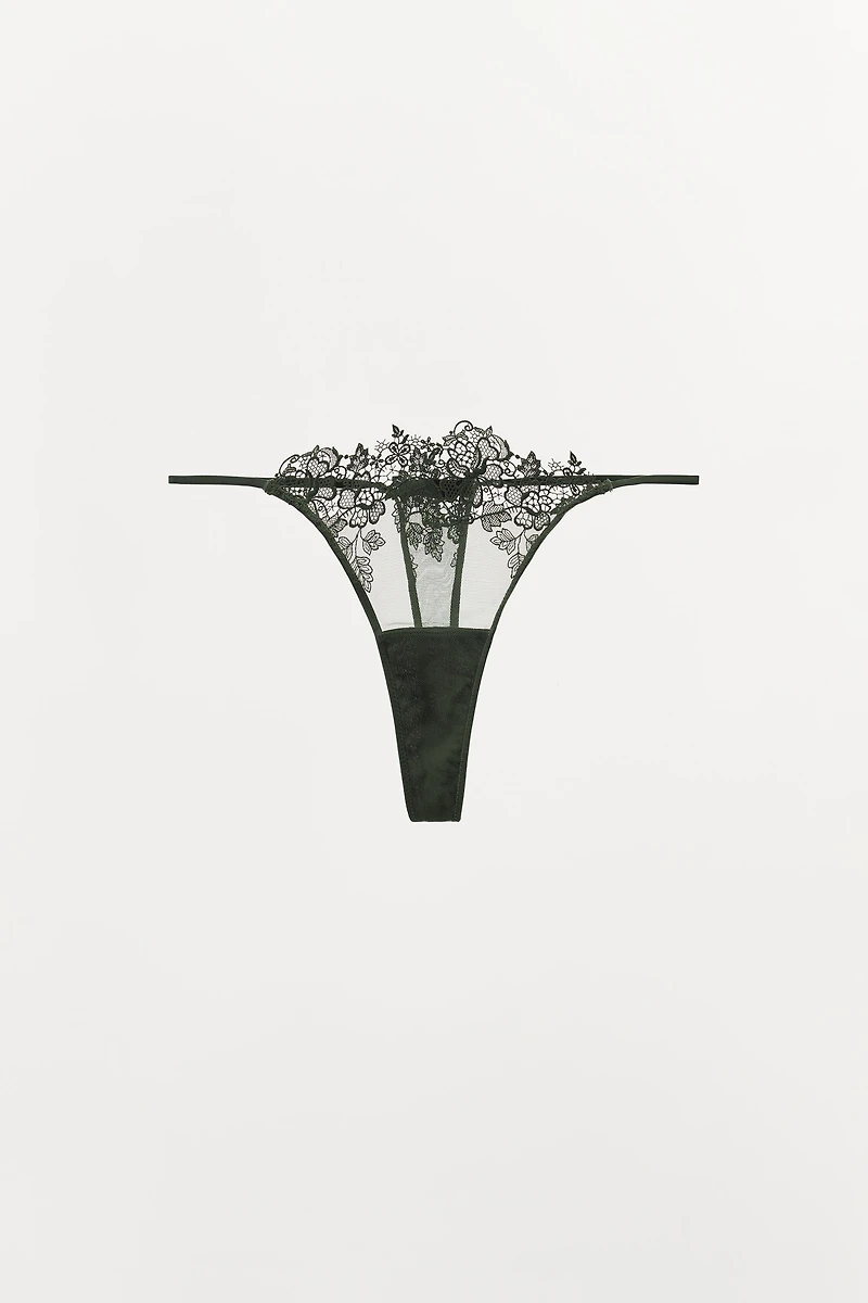 MESH LACE THONG